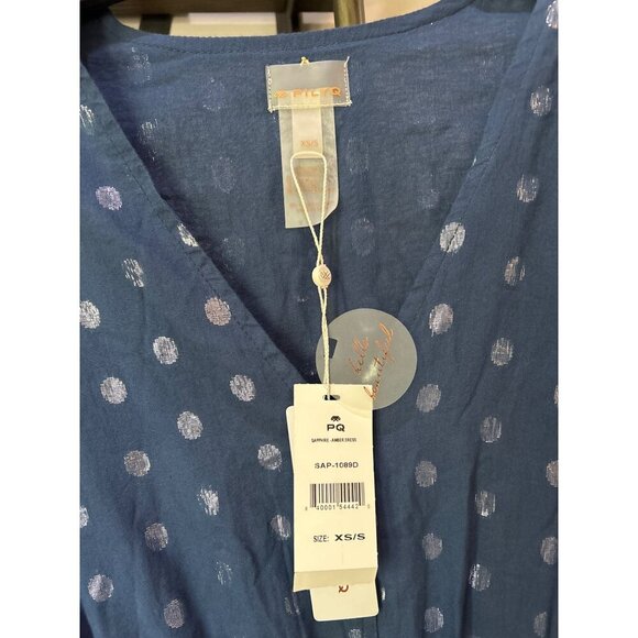 PQ Swim Amber Metallic Maxi Dress Sapphire Blue Silver Womens Size XS/S - Picture 9 of 9